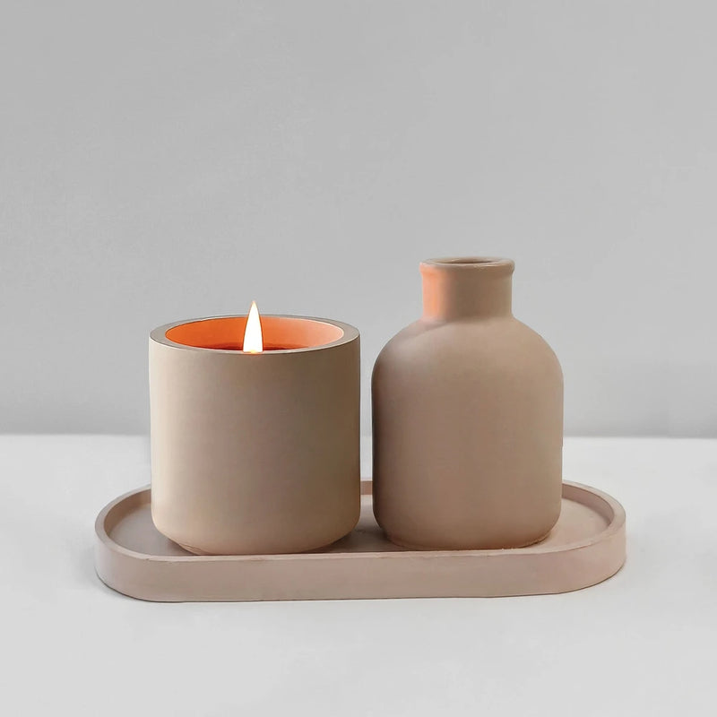Versatile Silicone Mold for Epoxy Resin Gypsum Cement DIY Round Storage Cup Candle Holder Vase